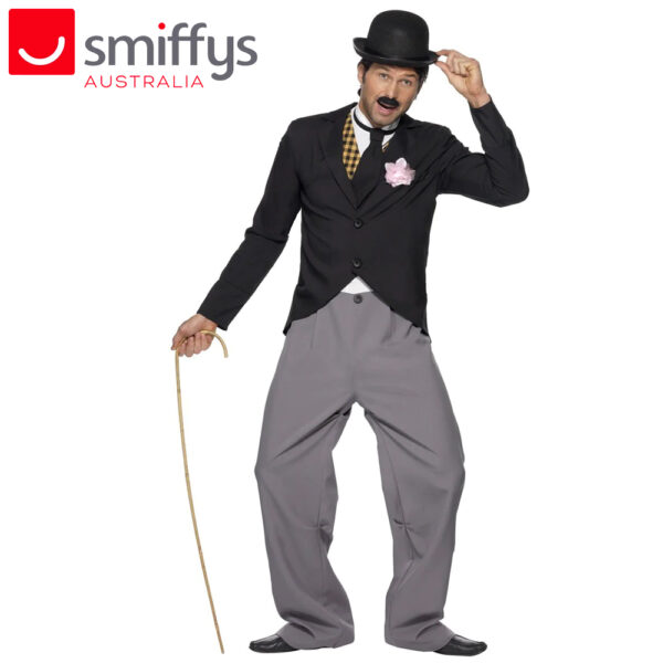 1920s Chaplin Style Film Star Adult Costume with BONUS Chaplin Tash /Eyebrows FREE - Image 2