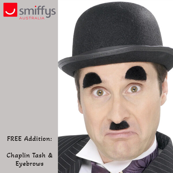 1920s Chaplin Style Film Star Adult Costume with BONUS Chaplin Tash /Eyebrows FREE - Image 6