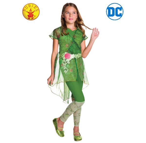 POISON IVY DC SUPER VILLAIN ANTI HEROINE GIRLS DELUXE COSTUME, CHILD 6-8y