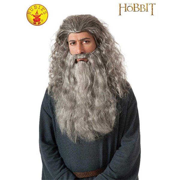 GANDALF WIG MUSH BEARD KIT LORD OF THE RINGS HOBBIT LICENSED ACCESSORY ADULT