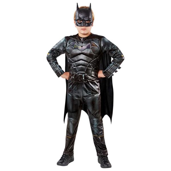 THE BATMAN DELUXE LENTICULAR BOYS SUPER HERO COSTUME WITH CAPE & MASK 6-8y - Image 2