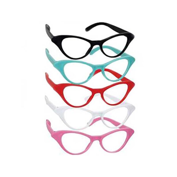 50's Cat Eye Style Retro Party Glasses Lens-free 10 Pcs Bulk Pack 1950s Photo Props - Image 2