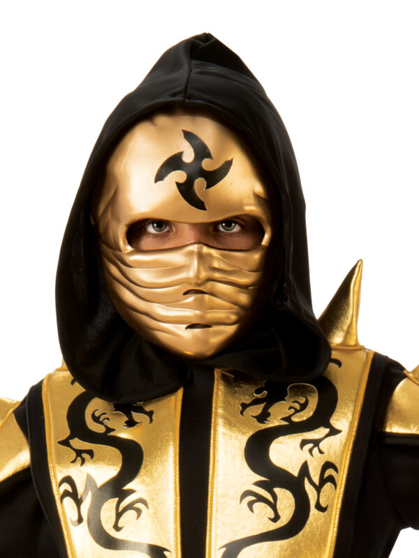 Gold Ninja Warrior Boys Martial Arts Costume - Image 2