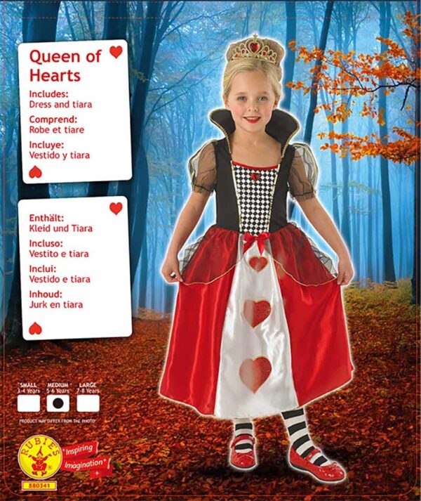 Queen of Hearts Kids Fancy Dress Costume 7-8y - Image 3