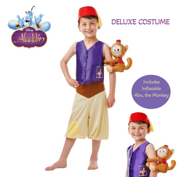 Aladdin Alibaba & Abu Deluxe Costume Disney Boys Movie Costume 7-8y