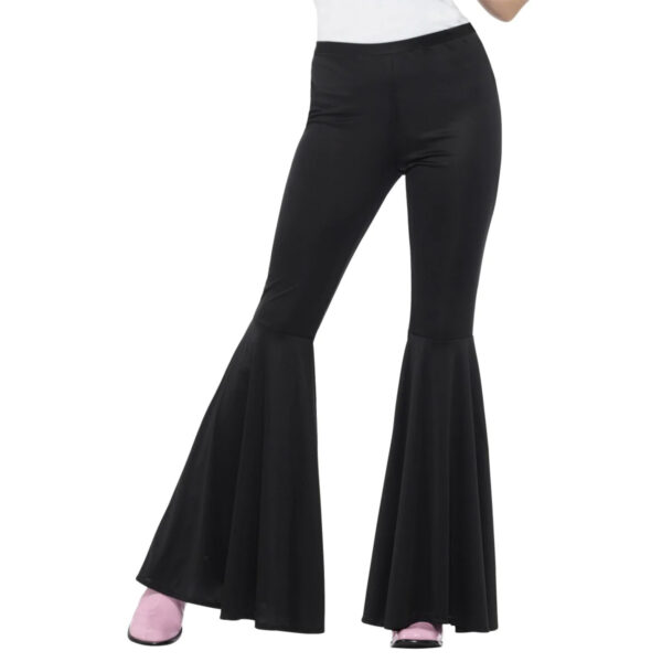 Black 60's 70's Party Flared Women's Costume Pants - Image 4