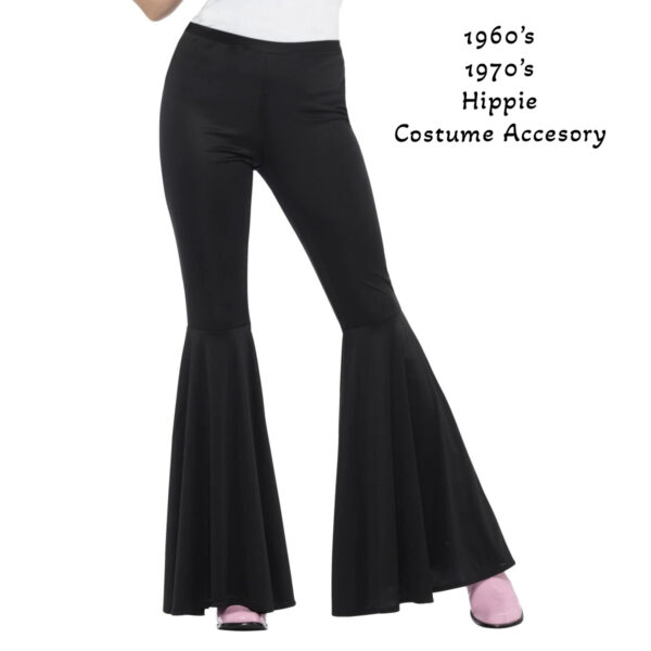 Black 60's 70's Party Flared Women's Costume Pants