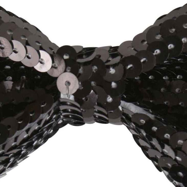 Bow Tie Sequin - Adult Mens Pimp Costume Accessories - Black - Image 3