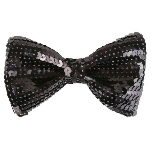 Bow Tie Sequin - Adult Mens Pimp Costume Accessories - Black