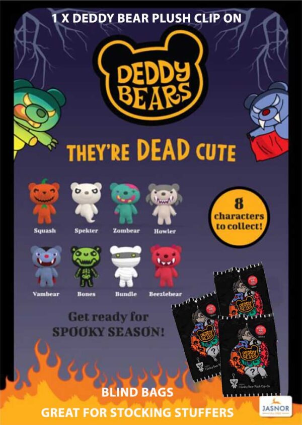 DEDDY BEARS BLIND BAGS - MYSTERY MINI PLUSH WITH CLIP ONS