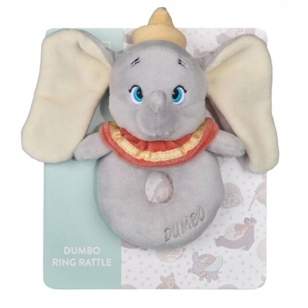 DISNEY BABY CLASSICS DUMBO ELEPHANT PLUSH RING RATTLE 16CM INFANT ACTIVITY TOY GIFT - Image 2