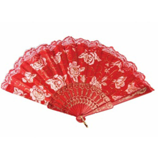 Red Day of the Dead Fan - Adult Halloween Costume Accessory