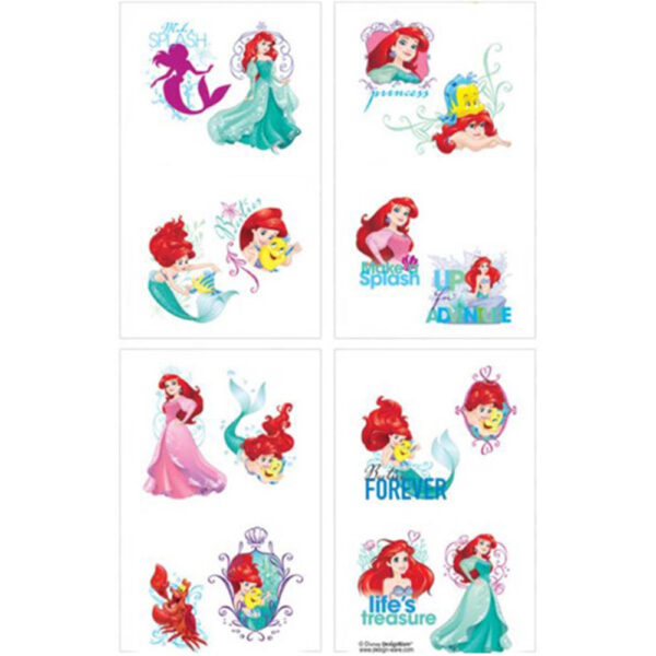 Disney Ariel Dream Big Kids Party Supplies - Tattoo Favour (8 pieces) - Image 3