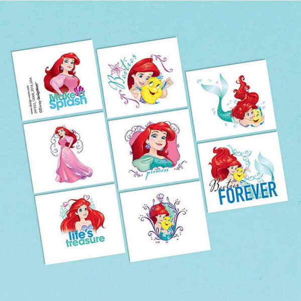 Disney Ariel Dream Big Kids Party Supplies - Tattoo Favour (8 pieces) - Image 2