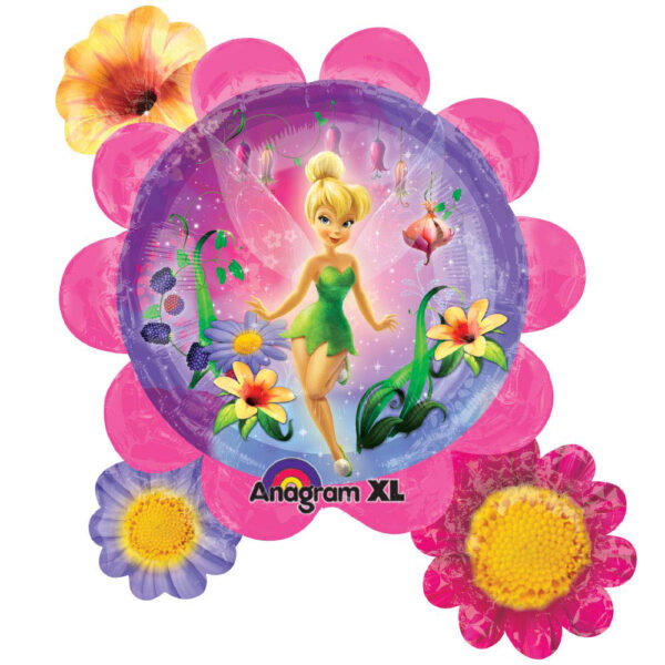 Disney Fairies Birthday Party Supplies - Tinkerbell Flower Cluster Foil Balloon 25x17cm