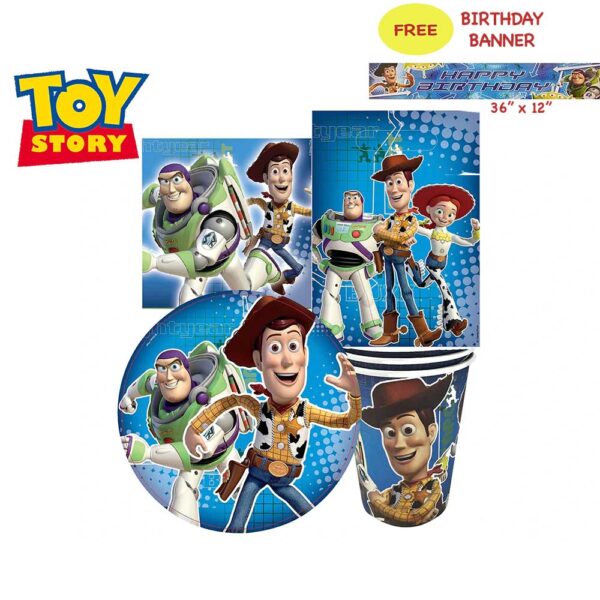 Disney Toy Story 3 Birthday Party Supplies - Kids Tableware Kit - 40pcs Free Banner