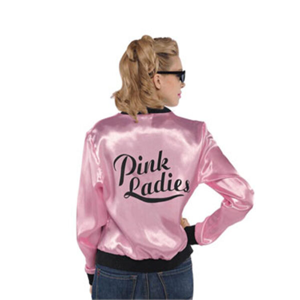 Fabulous 50s: Grease Inspired Pink Ladies Jacket Women's Costume (Std), Free Glasses - Image 2