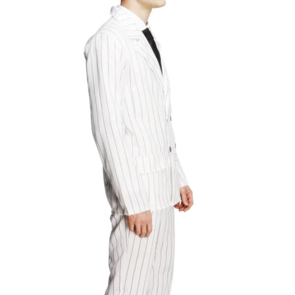 Fever Men’s 1920s Gangster Pinstriped Suit Costume - White - M / L - Image 3