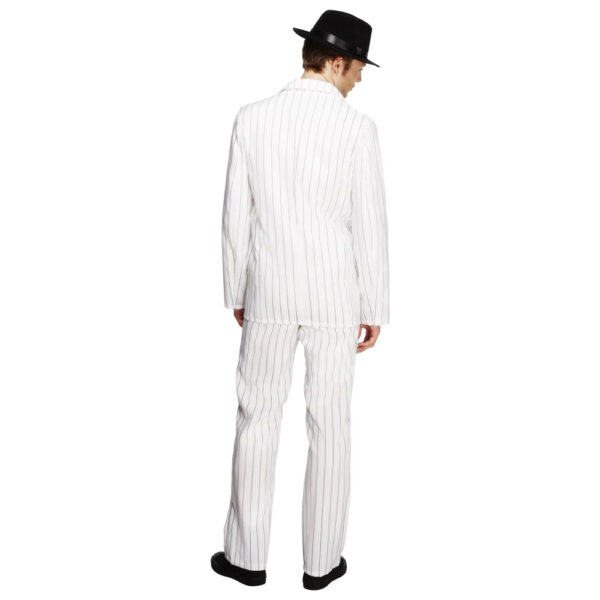 Fever Men’s 1920s Gangster Pinstriped Suit Costume - White - M / L - Image 4