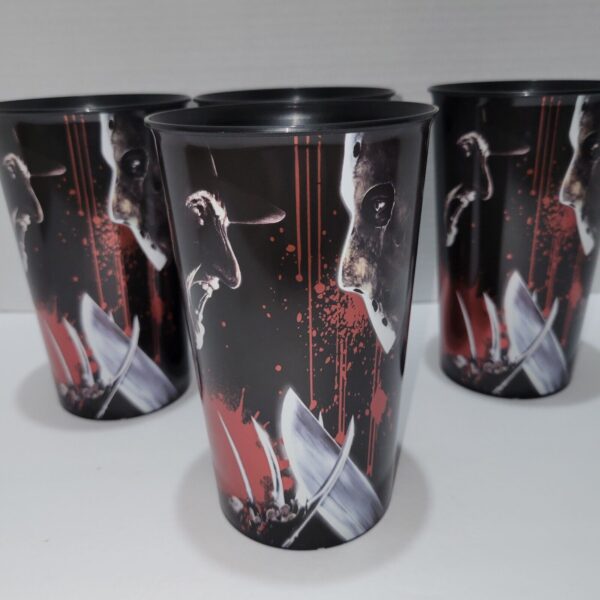 Freddy Vs. Jason Licensed Halloween Plastic Cups (4 Count) Halloween Party Supplies - Image 2