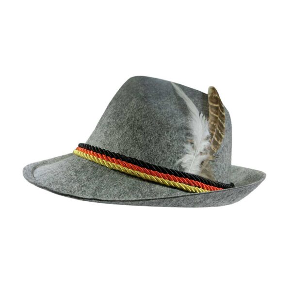 Adult Alpine Bavarian Oktoberfest Tyrolean Costume Hat with Feather 14+ - Image 2