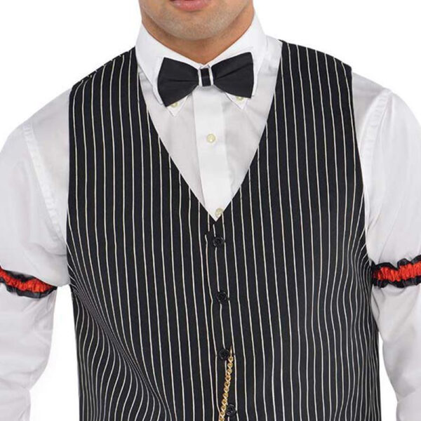 Gangster Pinstriped Vest Men's  1920's Gatsby Costume - One Size - Image 2