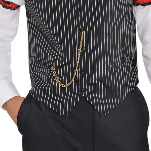 Gangster Pinstriped Vest Men's  1920's Gatsby Costume - One Size - Image 3