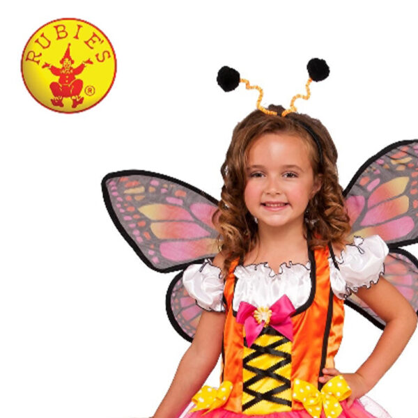 Glittery Orange Butterfly Girl's Costume - Small - Image 2