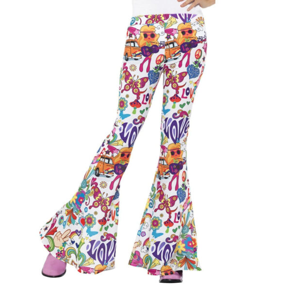 Groovy 60s 70s Flared Trousers Hippie Bell Bottoms Costume  for Women - Image 2