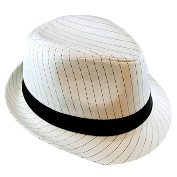 Adults Fedora Gangster Hat 1920s Pinstripes Black & White