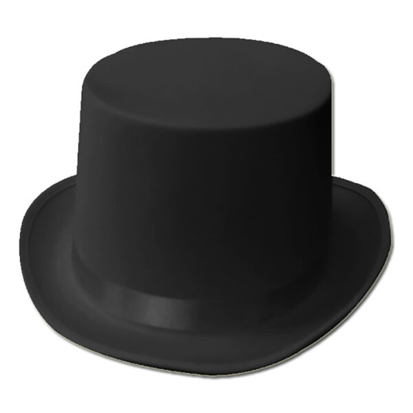 Black Satin Top Hat Mens Magician Wedding Gentleman Ringmaster 20s Costume