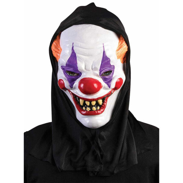 Hooded Mask Evil Clown Costume Accessory - Adult