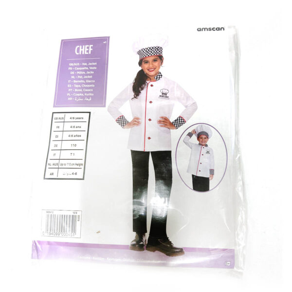 Master Chef / Head Cook Costume Boys or Girls 4-6 Years Careers Fancy Dress - Image 3