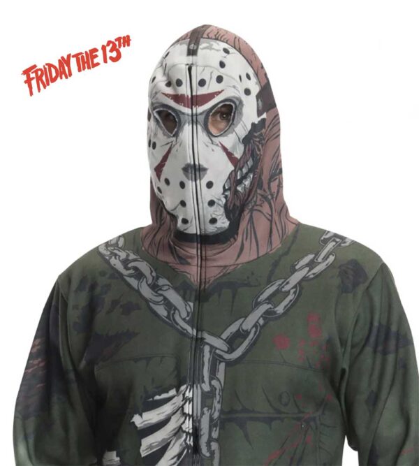 Friday The 13th Jason Voorhees Halloween Mens Costume Hoodie S: XS, M - Image 3