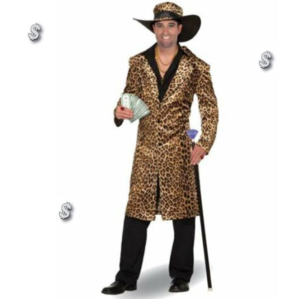 Funky Leopard Coat with Hat Adult Men's Costume - Size: Std, XL - Image 2