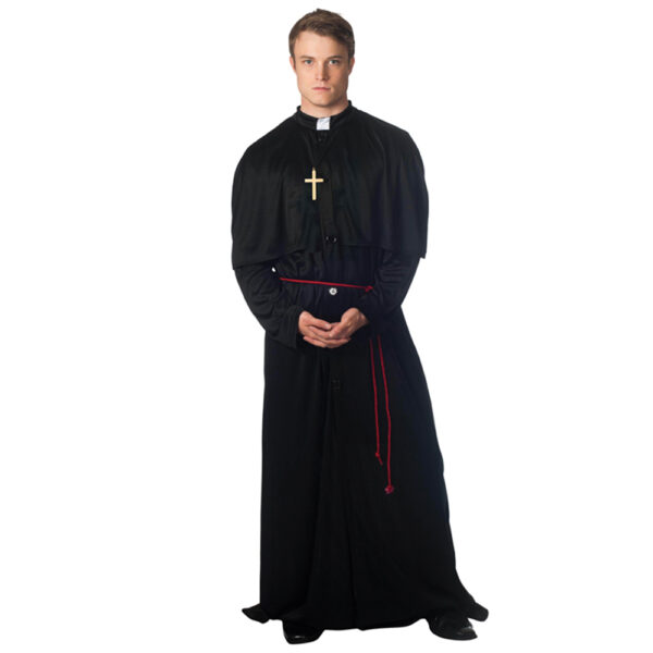 Mens Religious Costume Holy-er Than Thou Priest Holy Man S:M/L