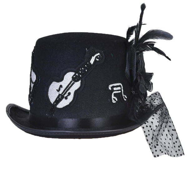 New Orleans Jazz Hat - Women's Costume Accessory - Black - Image 3