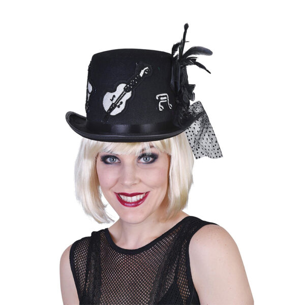 New Orleans Jazz Hat - Women's Costume Accessory - Black