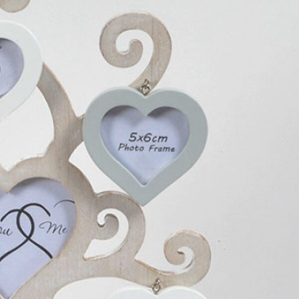 Photo Frames Tree of Life - Wooden Whitewash Heart You & Me Loved Ones Gift - 30cm - Image 3