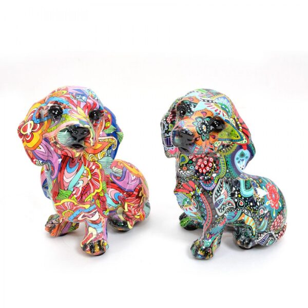 Resin Dog Full Decal Hand made Designer Home Art Decoration Gift - 20cm