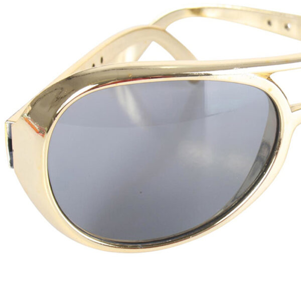 Rocker Elvis Sunglasses Men's Costume Accessory - Gold - Image 3