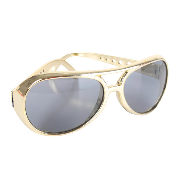 Rocker Elvis Sunglasses Men's Costume Accessory - Gold