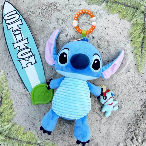 DISNEY BABY STITCH BABY ACTIVITY & PRAM TOY WITH SENSORY TEXTURES & TEETHER 35 CM - Image 2