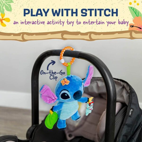 DISNEY BABY STITCH BABY ACTIVITY & PRAM TOY WITH SENSORY TEXTURES & TEETHER 35 CM - Image 3