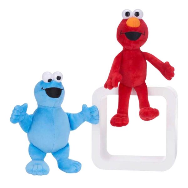 Sesame Street: Elmo and Cookie Monster Beanies Plush Toy - 16cm-18 cm (Sitting)