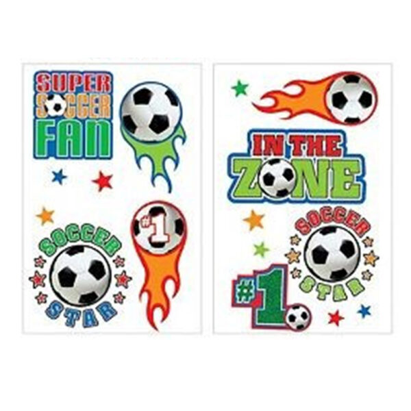 Soccer Tattoo Favours Sports Birthday Party Supplies - Pack of 16 - Image 3