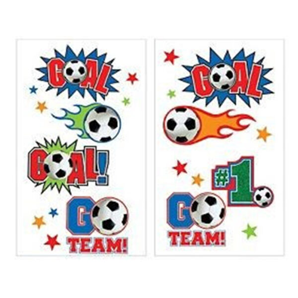 Soccer Tattoo Favours Sports Birthday Party Supplies - Pack of 16 - Image 2