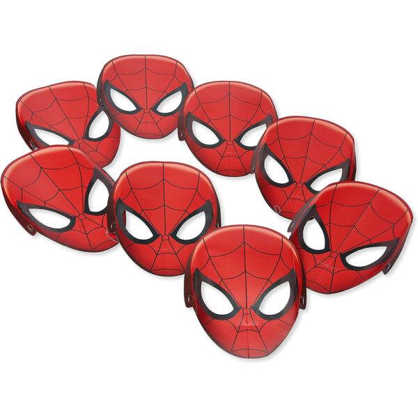 Marvel Spider Man Kids Birthday Party Supplies - Paper Masks (8 Pieces) - Image 2