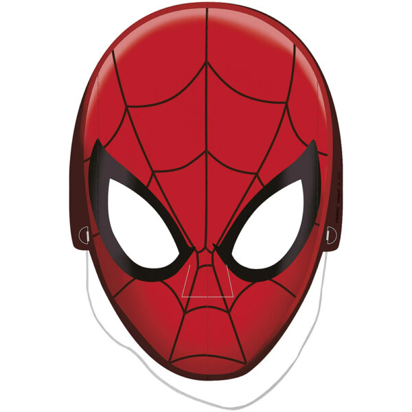 Marvel Spider Man Kids Birthday Party Supplies - Paper Masks (8 Pieces)