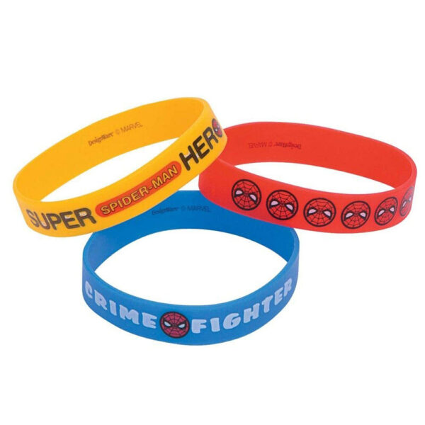 Spider-Man Kids Party Supplies - Rubber Bracelets (Pack of 6)